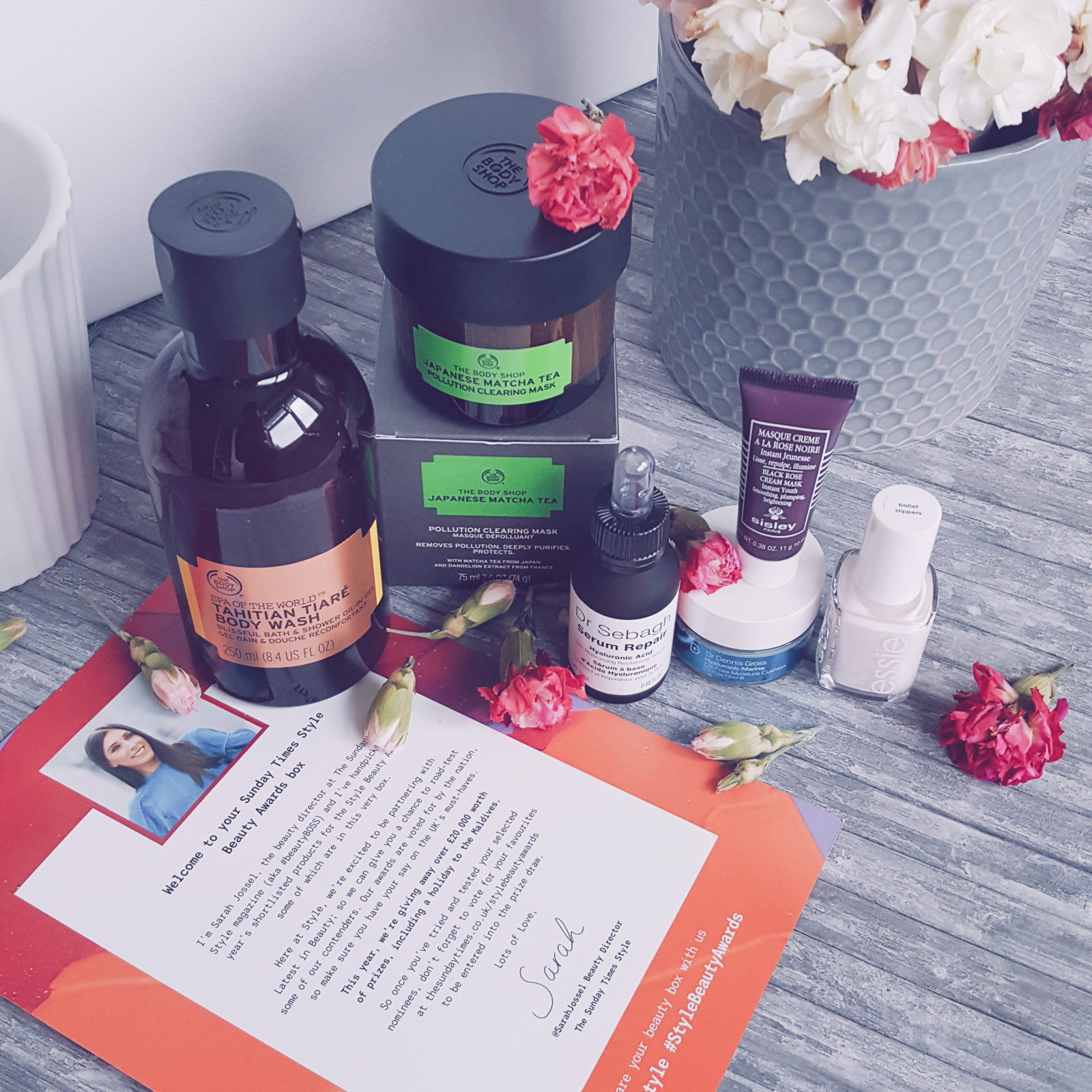 Sunday Times Style beauty Awards box 2018, Latest in beauty box, debora tentis, beauty box, uk