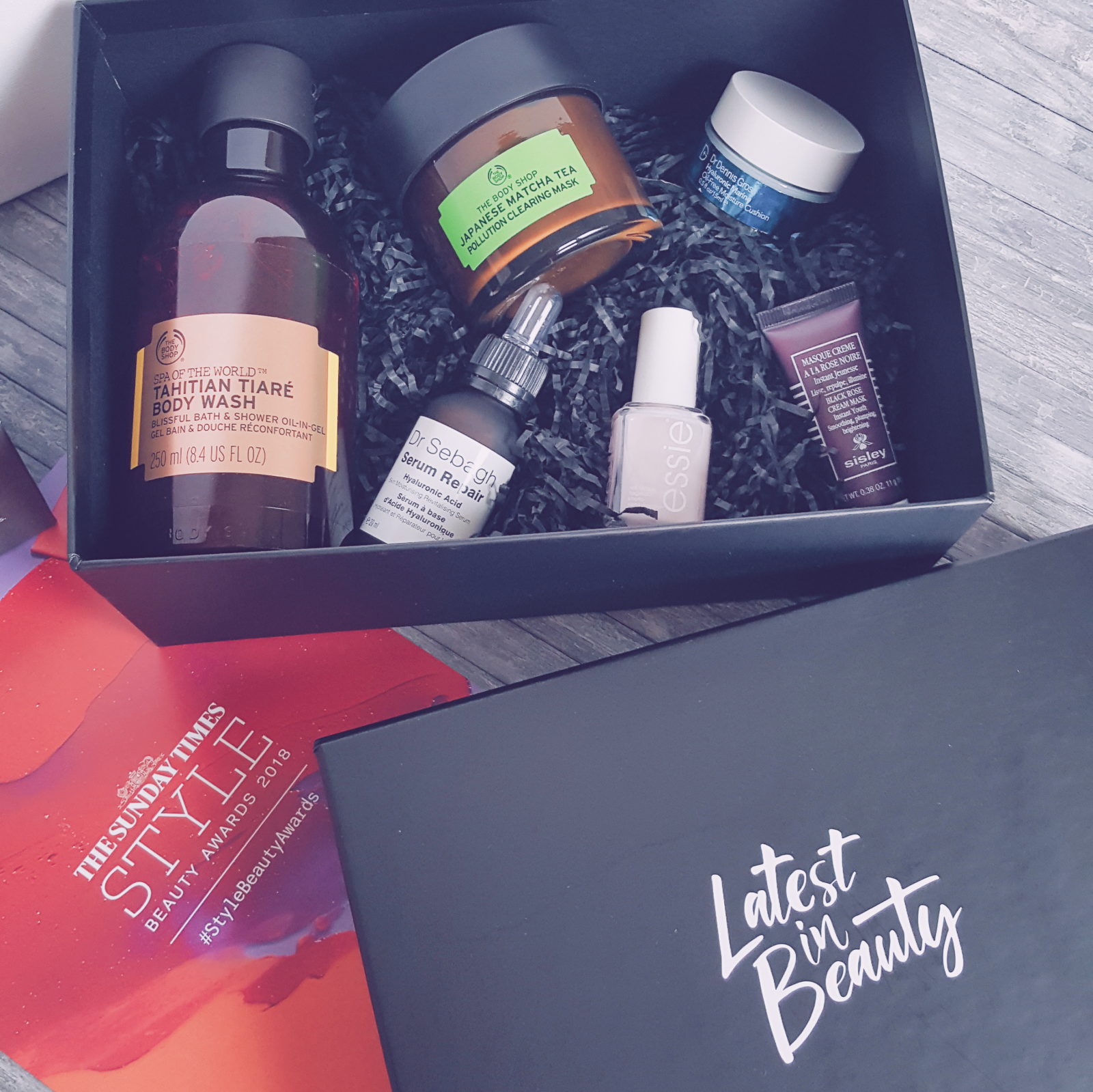 Sunday Times Style beauty Awards box 2018, Latest in beauty box, debora tentis, beauty box, uk