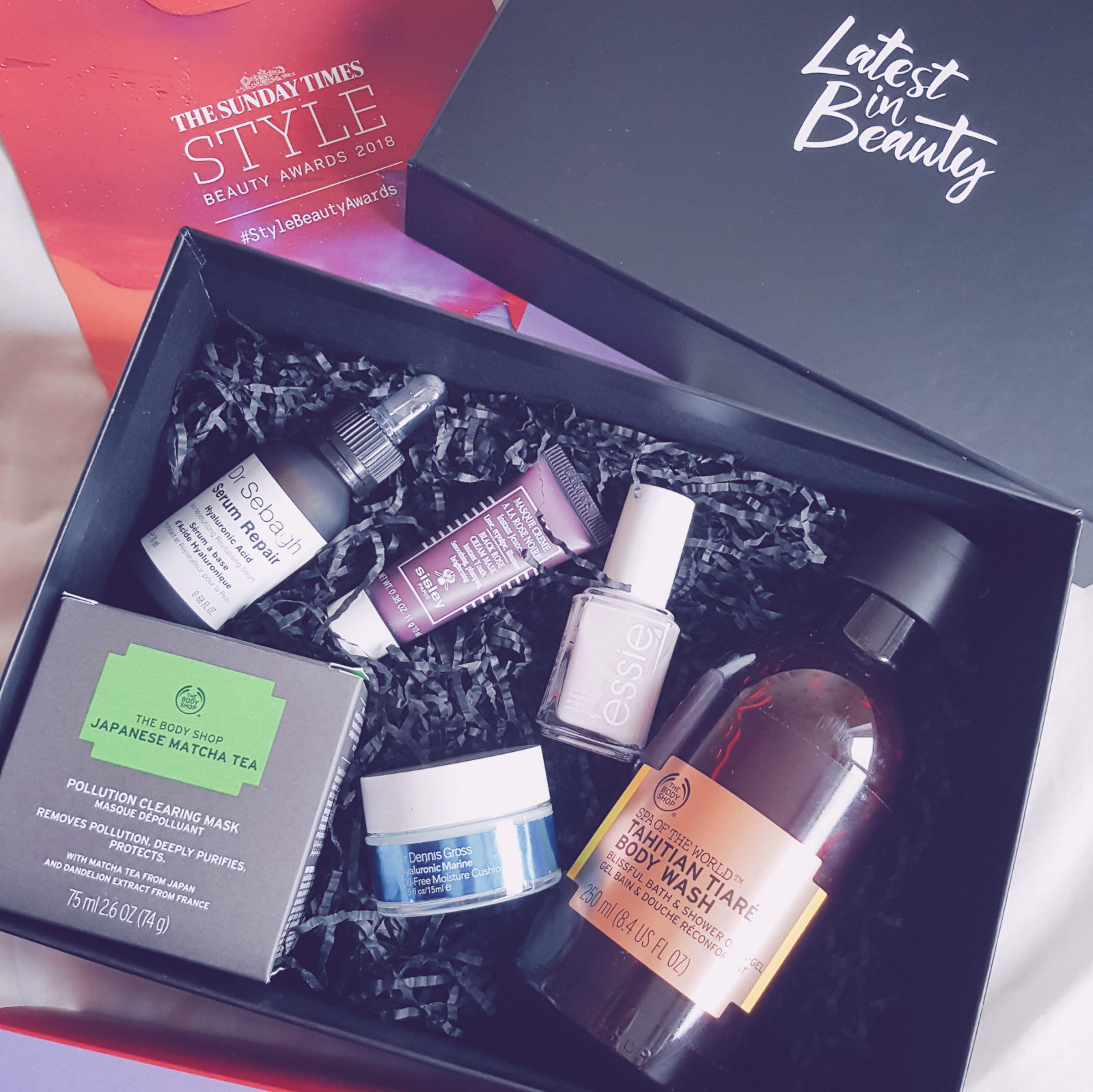 Sunday Times Style beauty Awards box 2018, Latest in beauty box, debora tentis, beauty box, uk