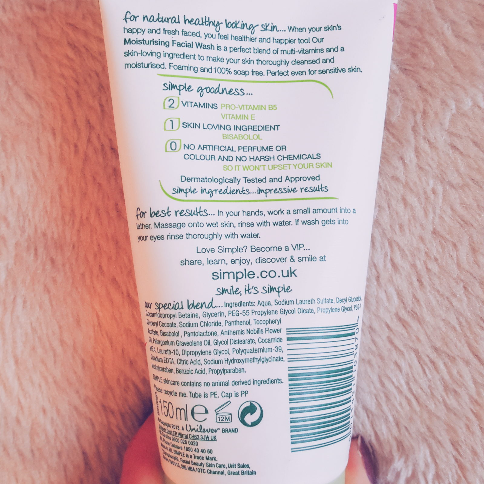 Simple cleansing gel, Simple skincare products, review, ingredient, impression, Debora Tentis